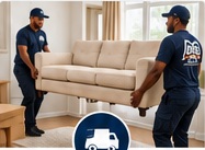 Movers carrying furniture
